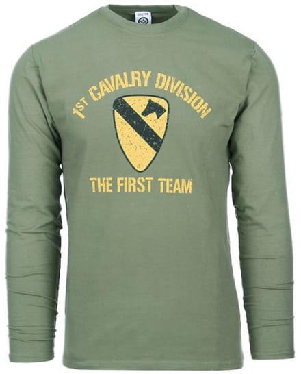 Fostex WWII Series - T-shirt First Cavalry Division long sleeve (kleur: Groen / maat: S)