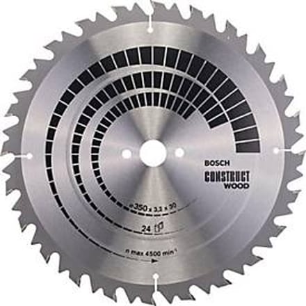 Bosch Accessories Construct Wood 2608640702 Hardmetaal-cirkelzaagblad 350 x 30 x 3.2 mm Aantal tanden: 24 1 stuk(s)