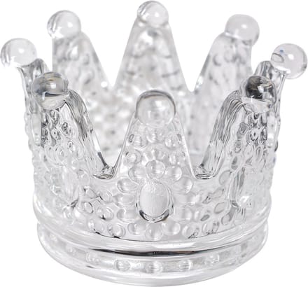 Clayre & Eef Waxinelichthouder Kroon Ø 7x5 cm Transparant Glas