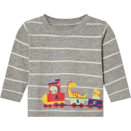 LUPILU Baby shirt (Grijs/wit gestreept, 62-68)