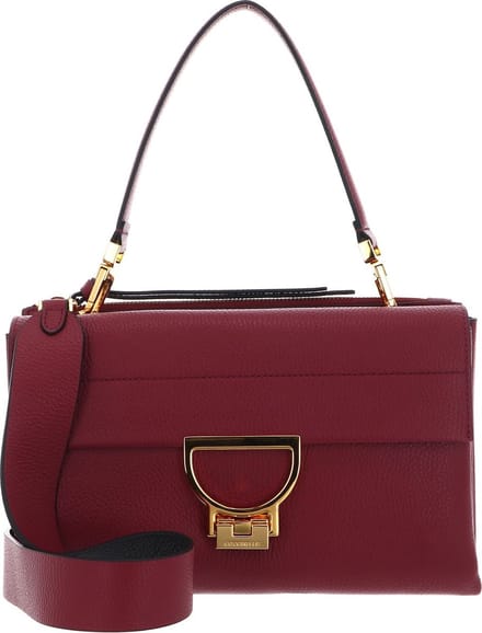 COCCINELLE Leren Schoudertas Handtas Arlettis Handbag Garnet Red Wijnrood
