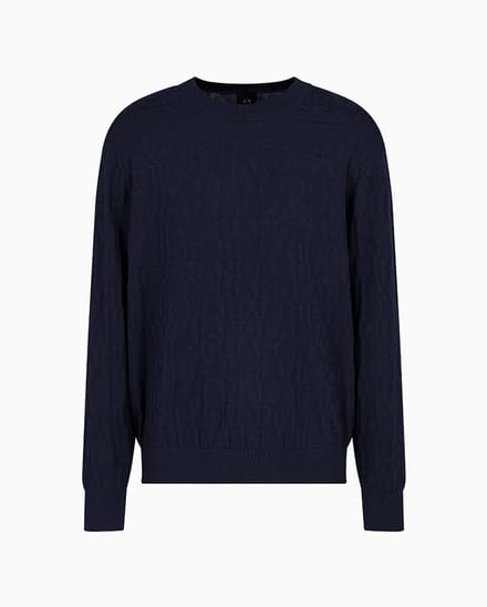 Armani Exchange Donkerblauw Gebreide Pullover