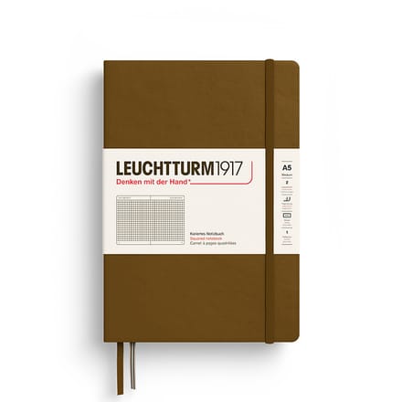 Leuchtturm1917 A5 Medium Notitieboek Natural Colours Squared/Geruit Spice Brown