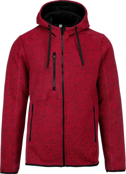 Herenvest met capuchon 'Proact' Red Melange - M