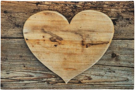 deurmat hout hart 75x50cm