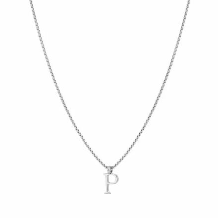 Bijoutheek Collier Letter P Zilver