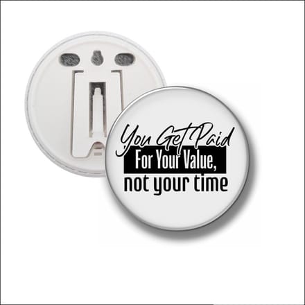 Button Met Clip 58 MM - You Get Paid For Your Value