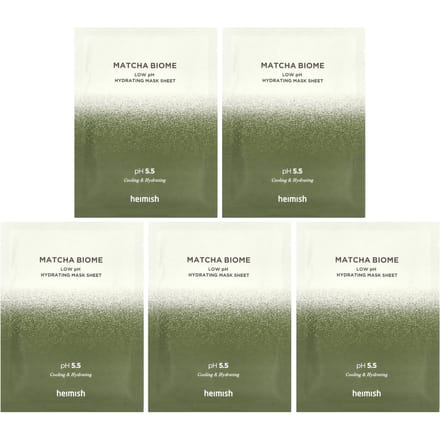 Matcha Biome, Mild Zuur Hydraterend Beauty Maskerblad, 5 Bladjes, 30 ml Per Stuk gray