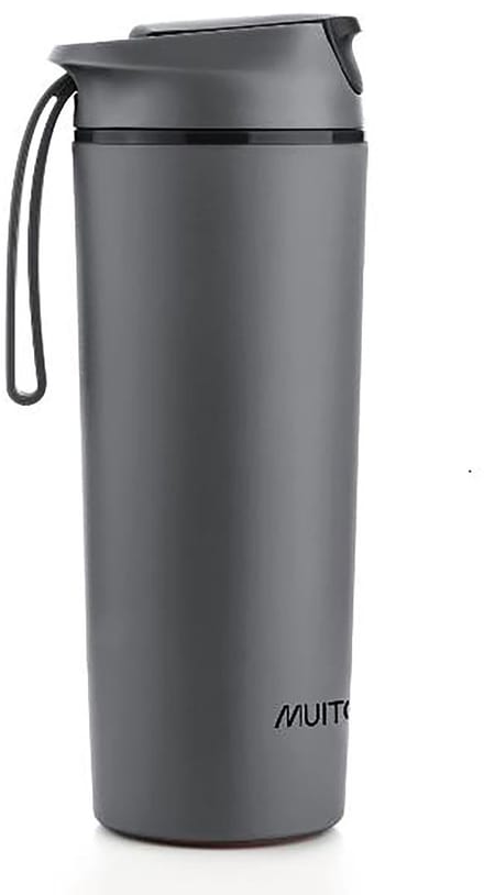 Muitomas Never Fall Down Waterfles - anti-val zuignapsysteem - Antislipgreep - Thermische constructie - 450ml - Zwart