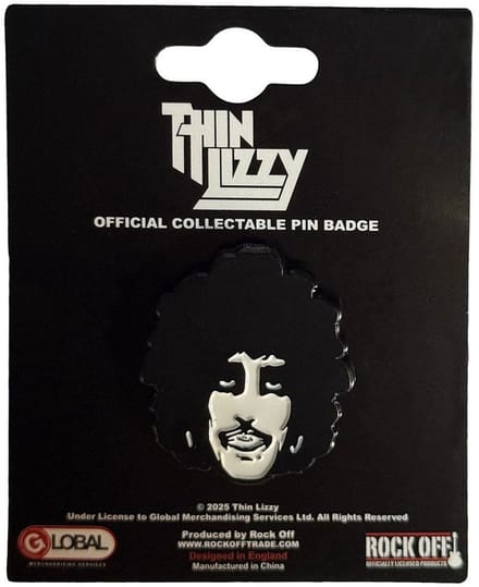 Thin Lizzy - Phil Portrait Pin - Zwart