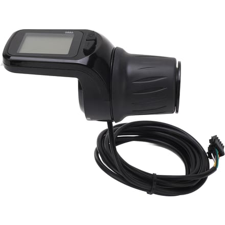 Poignée d'accélérateur demi-pouce pour vélo électrique avec écran LCD, interface pour phare, câble standard 5P+2P, 24 V, 36 V, 48 V, 60 V black