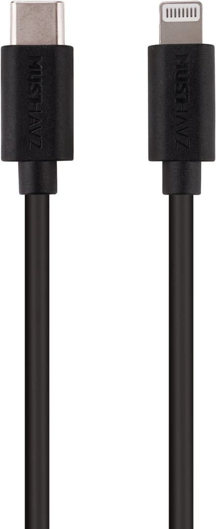 Musthavz to Go USB-C naar Lightning Kabel 1.0 Meter – Zwart