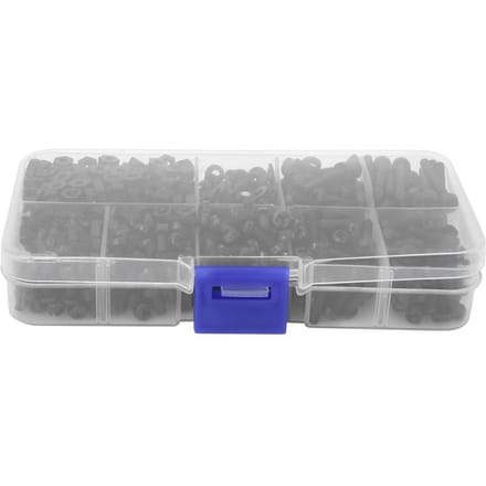 800 stuks/doos M3 Nylon Schroef Moer Ring Combinatie Kit Bevestigingsmiddelen Hardware AccessoiresZwart