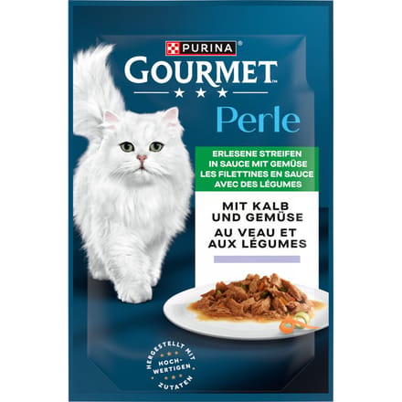 50% Korting! 2 x 26 x 85 g Gourmet Perle natvoer voor katten 52 x 85 g  - Kalf & Groenten 2 x (26 x 85 g)