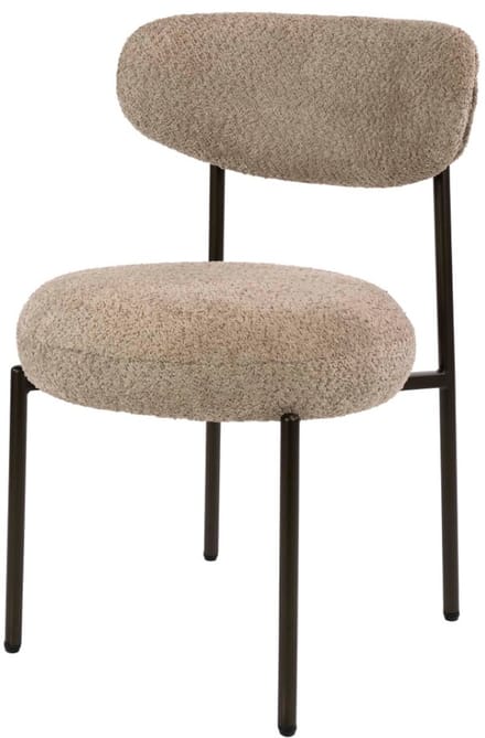 AnLi Style Stoel Round bouclé zand - set van 2