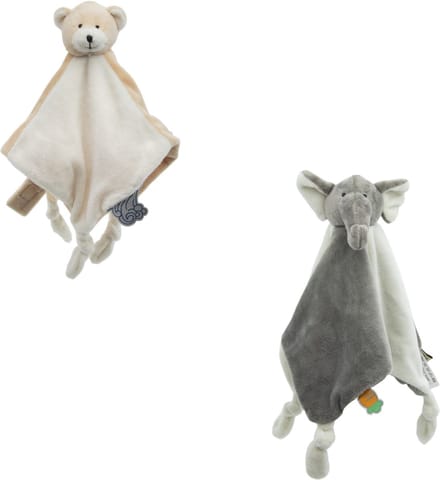 Cute since 1999 - Knuffeldoekjes bundel - Beer & Olifant Doudou - 30 x 30 cm