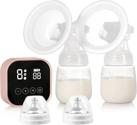 Elektrische Borstpomp - Moedermelk Pomp - Moedermelk Afkolven - Dubbele Pomp Anti-Terugstroom - 180 ml - Roze