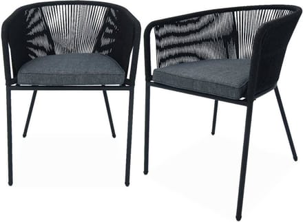 sweeek - Set van 2 tuinstoelen, santos, b56,5 x d59 x h79cm
