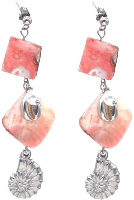 Dames Oorbellen - Zilver - Schelpen Design - Roestvrijstaal (RVS) 6.5cm
