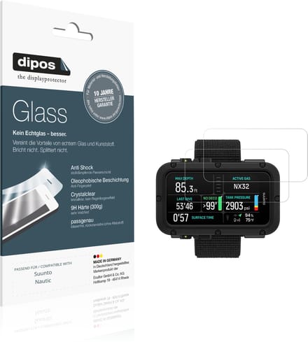 dipos – 2x Pantserfolie geschikt voor Suunto Nautic | 9H Screenprotector