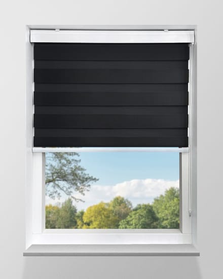 Duo Rolgordijn Lichtdoorlatend - Zwart - 120x175cm