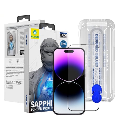 BLUEO Sapphire Glasfolie - Screenprotector Geschikt voor iPhone 14 Pro met Installatie Kit - Glas Bescherming