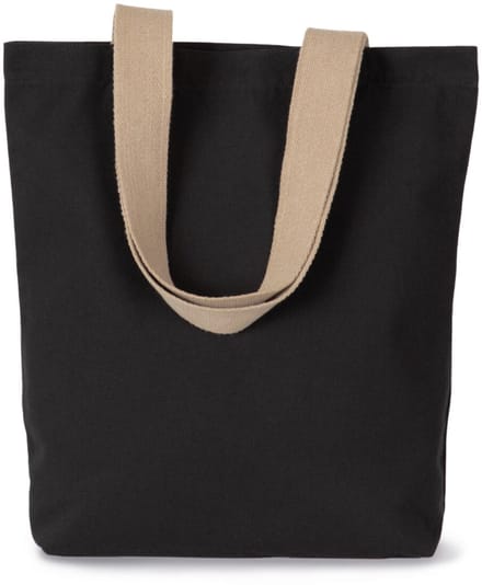 Kimood Gerecyclede shopper met platte bodem KI5202 - Black Night / Hemp - One size