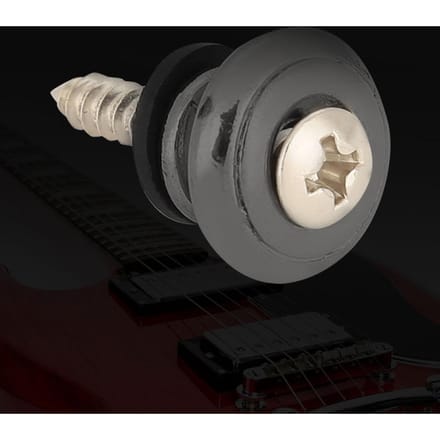 10 Pièces Bouton de Blocage de Sangle de Guitare Métal Bouton de Sangle avec Vis pour Ukulélé Basse Électrique(Noir) black