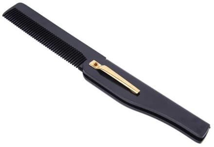 Scoby - Baardkam - Baardshaper - Gezichtskam - Beard Comb - Inklapbaar - Zwart