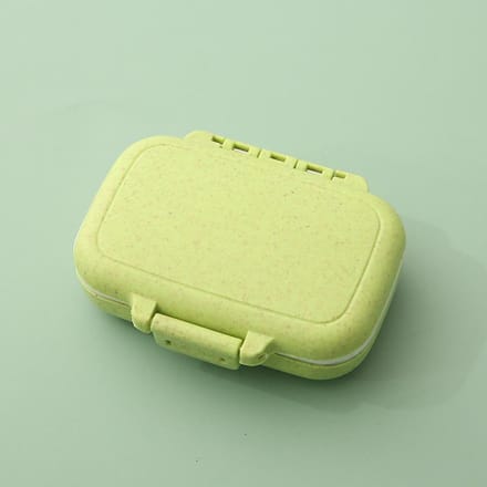Mini étui organisateur de pilules Portable 3 grilles, pilulier, conteneur de stockage de comprimés, boîte à pilules hebdomadaire, étui à pilules, distribution de médicaments vert