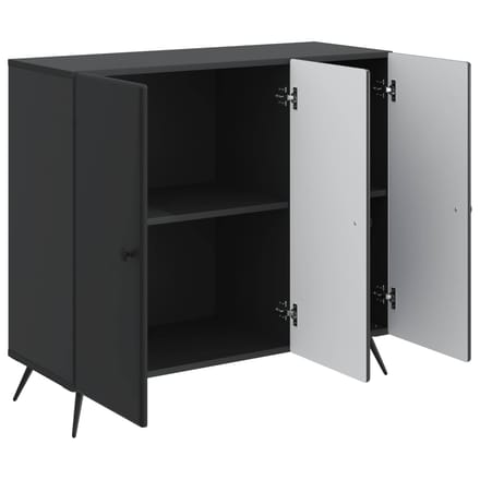 vidaXL - Dressoir - Zwart - 89 - x - 34,5 - x - 80 - cm - Bewerkt - hout