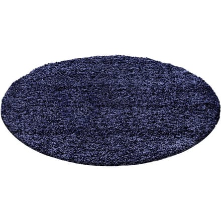 Muratap Basic shaggy vloerkleed donker blauw hoogpolig- 160 cm rond