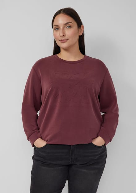 Duurzame sweatshirt met relaxed fit en reliëf voor dames s.Oliver