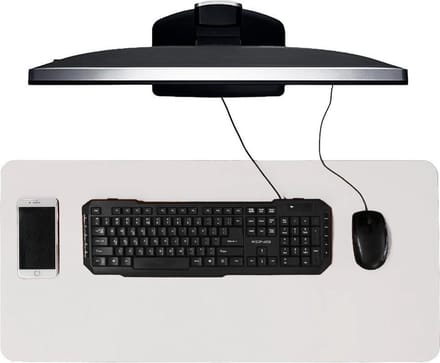 IVOL Bureau onderlegger 40x85 cm PU leer Wit - Bureau Organizer