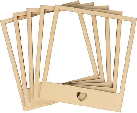 Artemio set 5 houten mini fotolijsten van 9x10.5 cm
