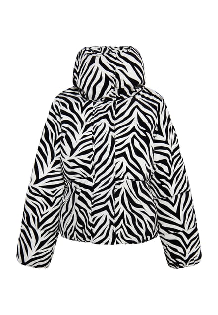 Faina Gewatteerd jack met zebraprint Dames Witte zebra