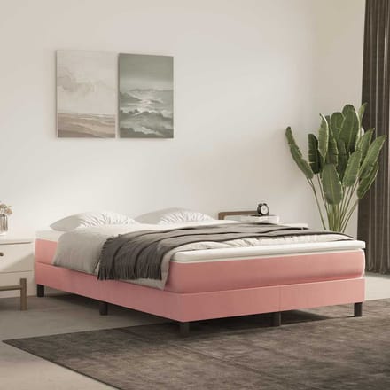 vidaXL - Pocketveringmatras - medium - 140x210x20 - cm - fluweel - roze