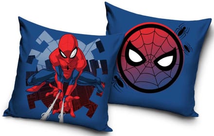 Spiderman - Kussensloop - donkerblauw met web - exclusief vulling
