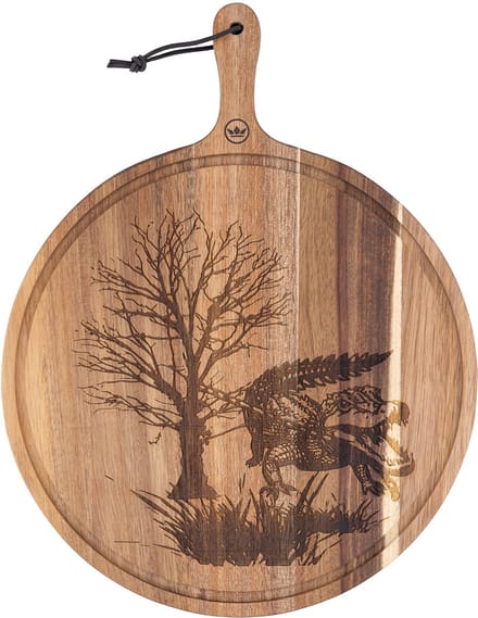 Dutchdeluxes Handgemaakte Seerverplank - Geoliede acaccia - 35 cm diameter - Bruin - Limited Edition
