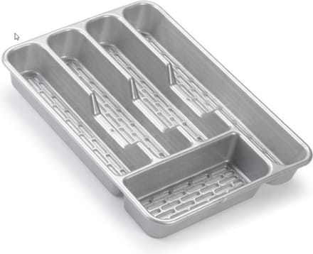 Plasticforte Bestekbak - zilverkleurig - 5-vaks - 24 x 34 x 4 cm - bestekhouder