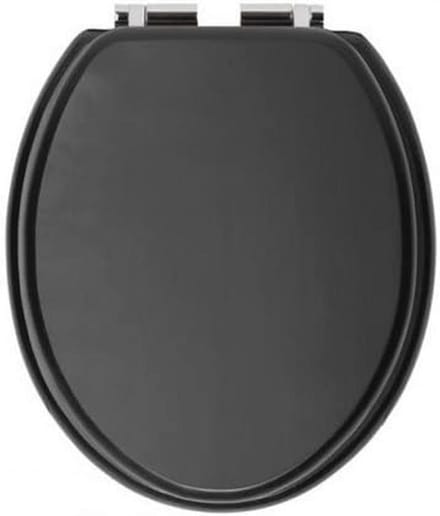 Zwarte Soft Close Toiletbril met Verstelbare Scharnieren