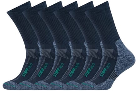 Stapp Techno Boston Eco | Werksokken | Blauw | Gerecycled en Ademend | 6 Pack | maat 39-42