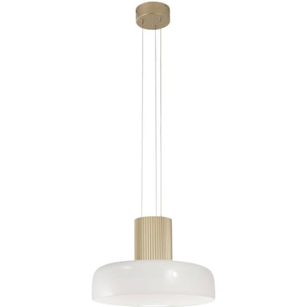 Fabas Luce LED hanglamp Lunar, wit/goud, glas, CCT, dimbaar