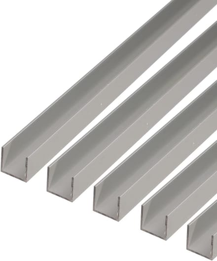 Aluminium U-profiel Zilverkleurig Geanodiseerd 5 Stuks