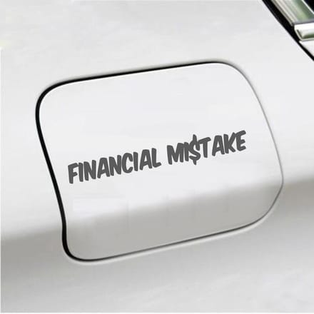 Bumpersticker - Financial Mistake - 4,1 X 25 - Antraciet