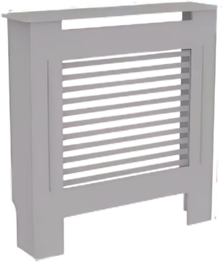Radiatorombouw - 78x92 cm - Ombouw rooster - Horizontale panelen - MDF - Stijlvol - Grijs
