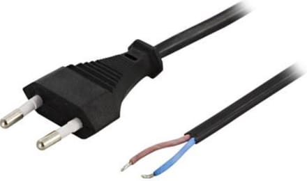 Deltaco DEL-109U - power cable - Europlug to hardwire 2-wire - 2 m