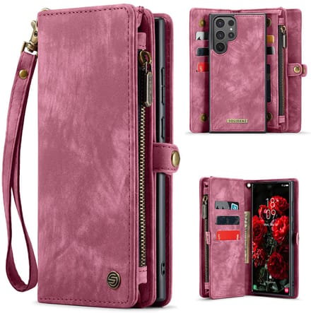 Solidenz Hoesje - Geschikt voor Samsung Galaxy S25 Ultra - Urban Wallet - Rood