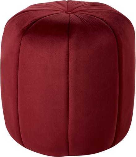 SELBY - Poef - Donkerrood - Fluweel