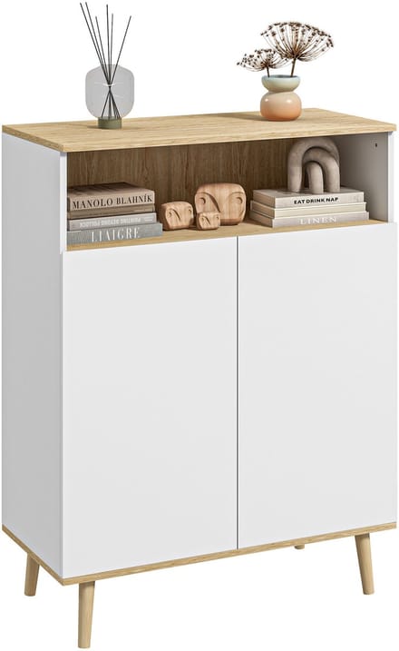 HOMCOM-Dressoir-Hout-80x38x102cm-Wit
